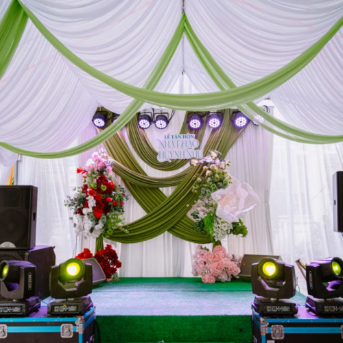 Forest-Style Fabric & Floral Stage Decor Service