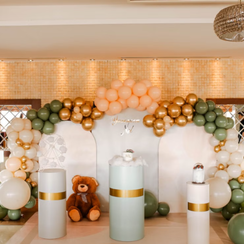 Vintage Olive Green & Gold “Quiet Luxury” Style Baby Celebration On-Site Decor Service