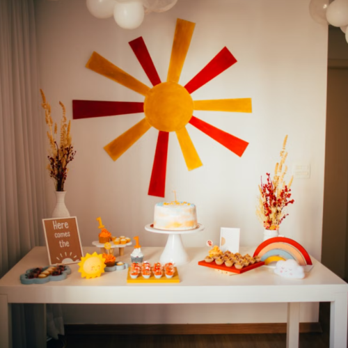 Warm Sunshine & Playful Theme – On-Site Party Decor Service