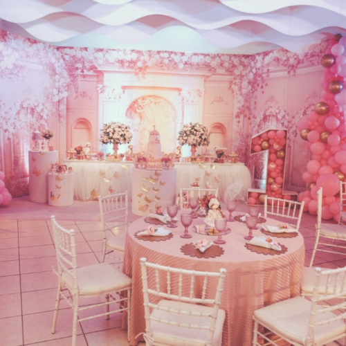 Pink & Gold Floral Glamour Theme – On-Site Event Styling